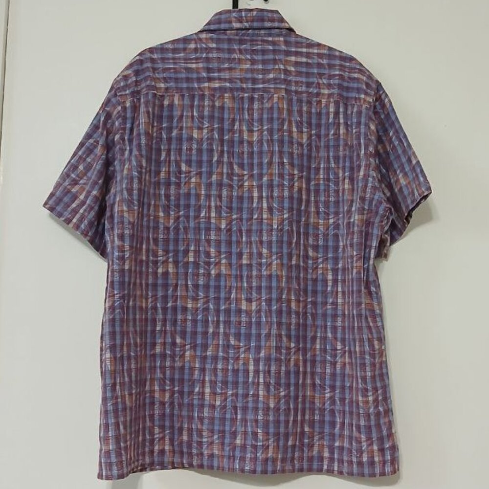 R&G Men’s Plaid Shirt L 100% Cotton Short Sleeve - Picture 3 of 11